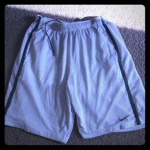 White with gray trim active shorts